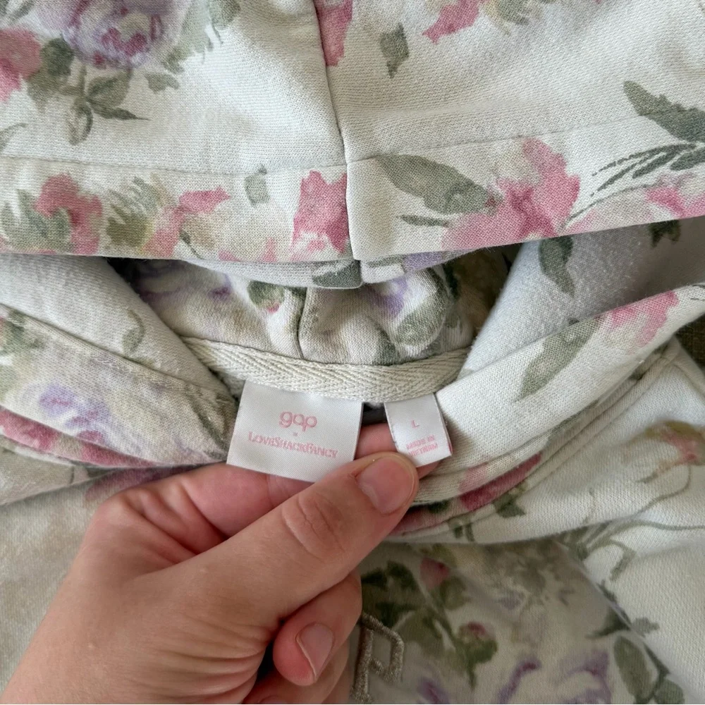Gap X LoveShackFancy Girls Floral Pullover Hoodie